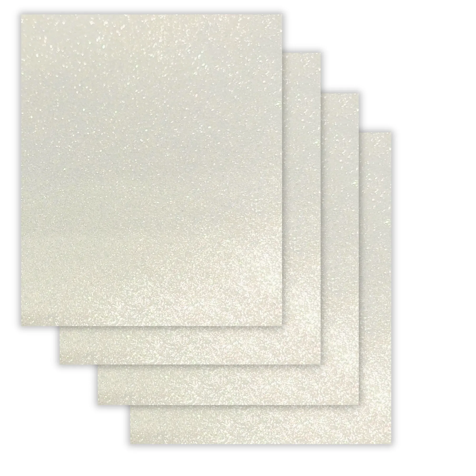White Glitter Cardstock, 250gsm, 4 Sheets